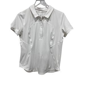 Lululemon Quick-Drying Short Sleeve Polo Shirt White Size 10 Golf Tennis